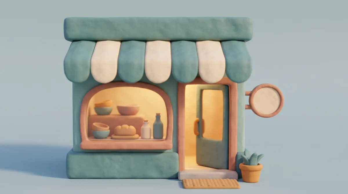 A small shop, built and open